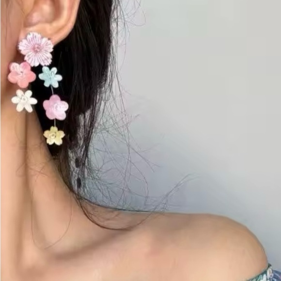 Colorful  Floral Drop Earrings Candy earrings - Picture 3 of 4